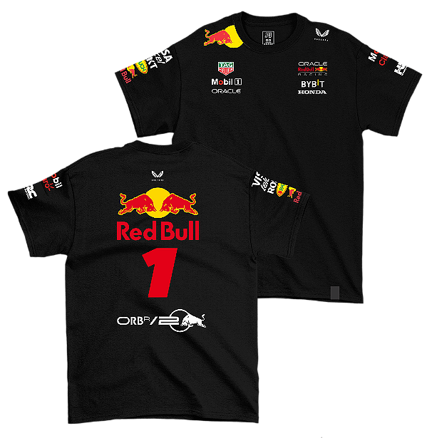 Camiseta Red Bull Racing Max Verstappen Preta