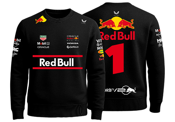 Moletom Careca Red Bull Max Preto 2025 (unissex)