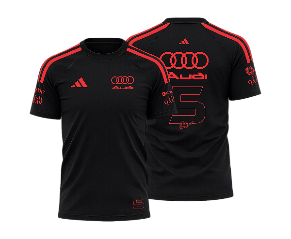Camiseta Audi Bortoleto 2026 PRETO/VERMELHO 1