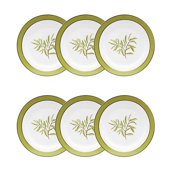 Jogo de 6 Pratos Sobremesa 22 Cm Flamingo Oliveiras