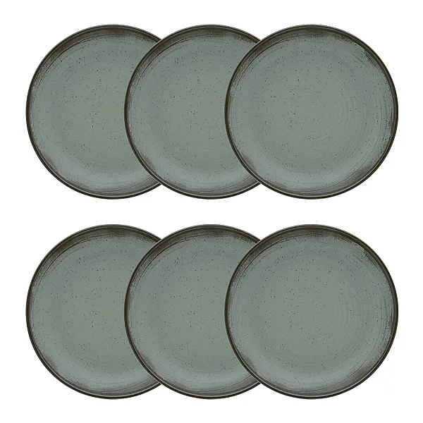 Jogo de 6 Pratos Fundos 20,5 Cm Flat Pacífico