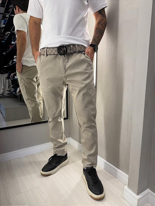 Calça Slim - Areia