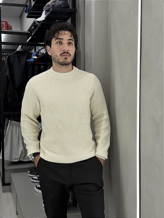 Suéter Mock Neck Classic - Creme