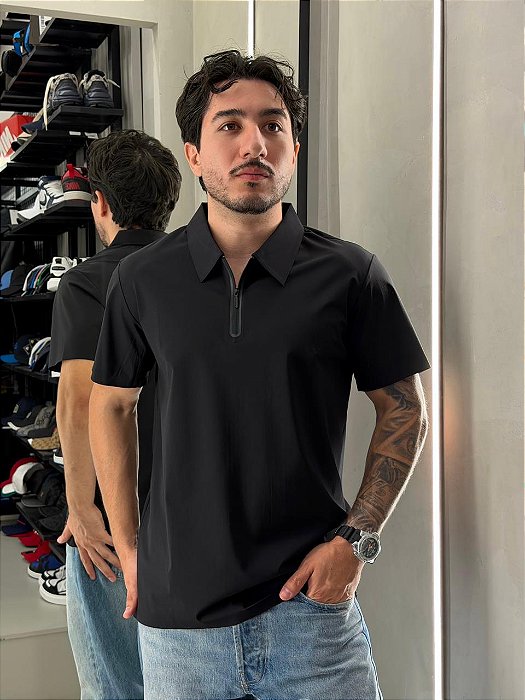 Polo Zíper - Preto