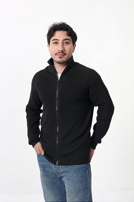 Suéter Zíper Classic - Preto