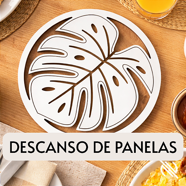 Kit Descanso de Panela Folha Costela de Adão Sousplat Decorativo Mesa Posta