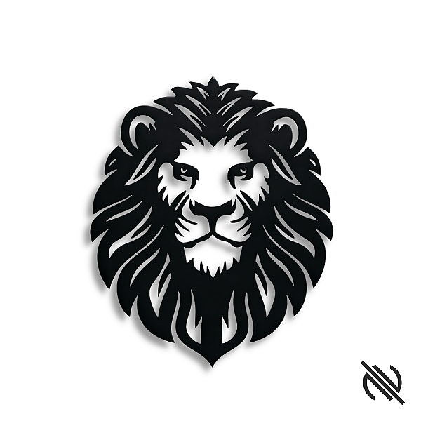 Quadro Decorativo Leão Sala Quarto Moderno MDF 45x49cm