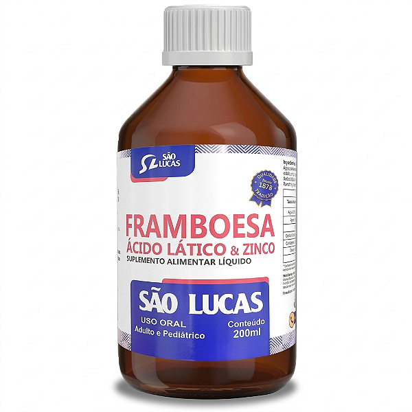 Framboesa com Ácido Lático e Zinco 200ml | São Lucas