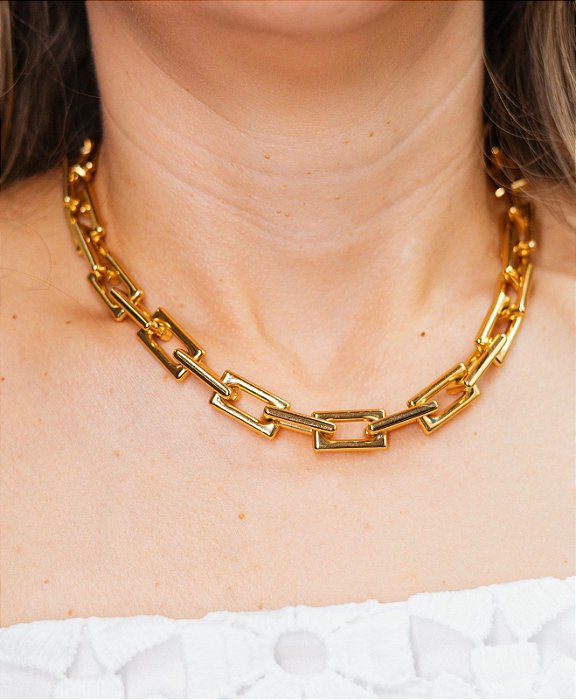 Colar Martina em Elos no banho Ouro