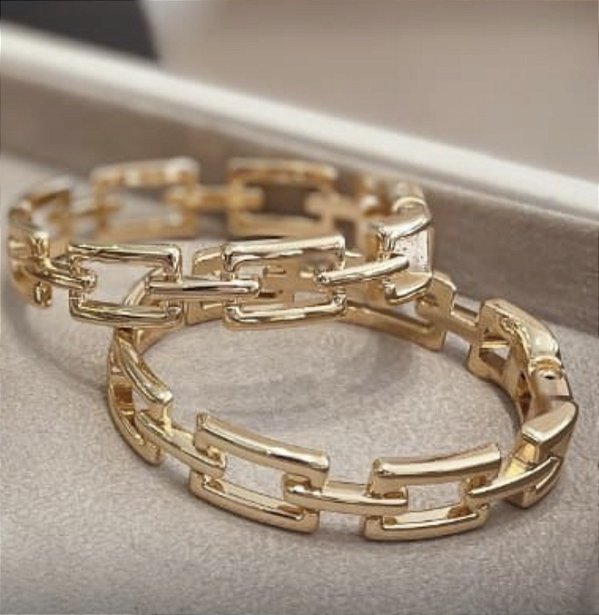 Bracelete em elos banho ouro