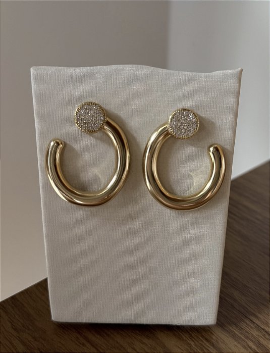 Brinco Redondo Banho Ouro