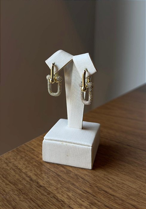 Brinco Banho Ouro inspiração alta joalheria