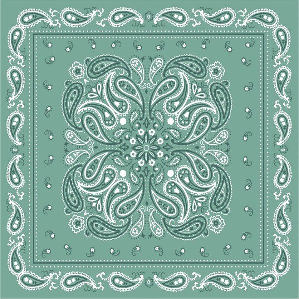 Lenço Estampado Verde  Água Paisley