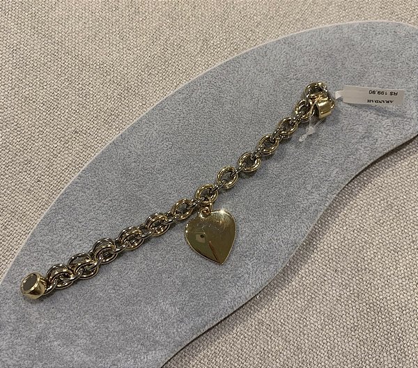 Pulseira Elos Banho Ouro e Ródio com Pingente