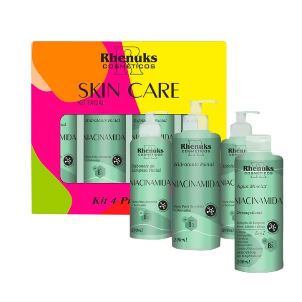Kit Facial Rhenuks Niacinamida 4 Produtos 200ml