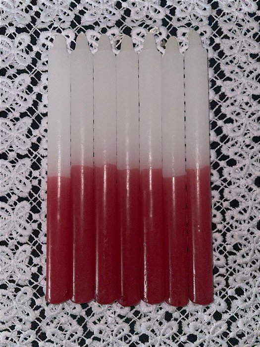 Vela Vermelha Clara e Branca 1kg