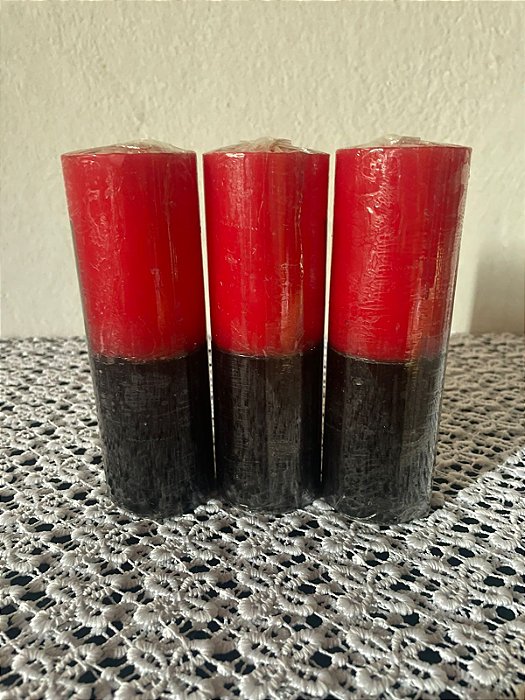 Vela 7 dias Preta e Vermelha