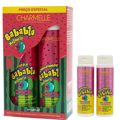 Kit Shamp+Cond Babablu Melancia com 02 itens Charmelle