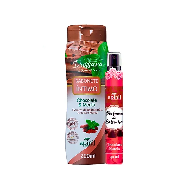 Kit Intimo e Sensual com 2 itens Sabonete Intimo 200ml e Perfume de Calcinha 40ml Chocolate Nutela