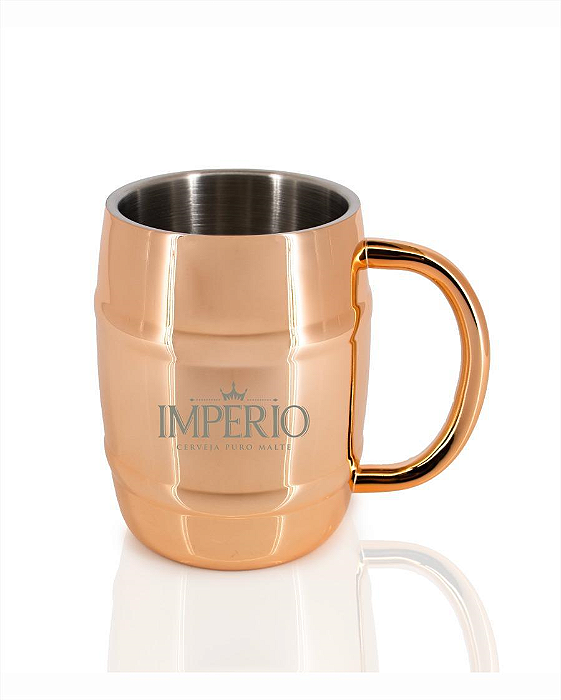CANECA TERMICA DE CHOPP 420ML COBREADA DOURADA T420 DOUR IMPERIO