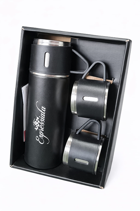 GARRAFA TERMICA 3 XICARAS KIT ESPRESSIATA TUNIC PRET IMPERIO