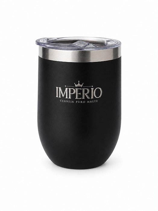 COPO TERMICO TAMPA PLASTICA PRETO T350 PRET IMPERIO