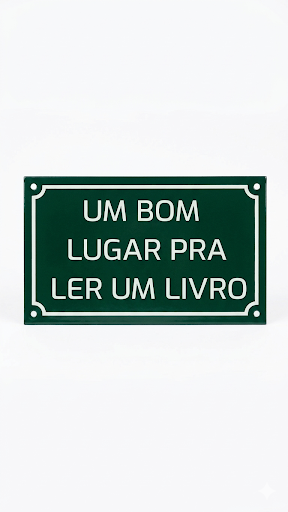 placa UM BOM LUGAR PRA LER UM LIVRO