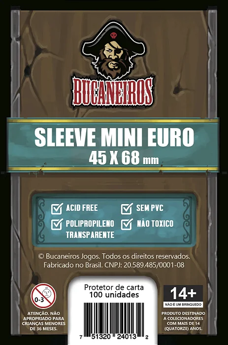 Sleeve Mini Euro (45 x 68) Bucaneiros