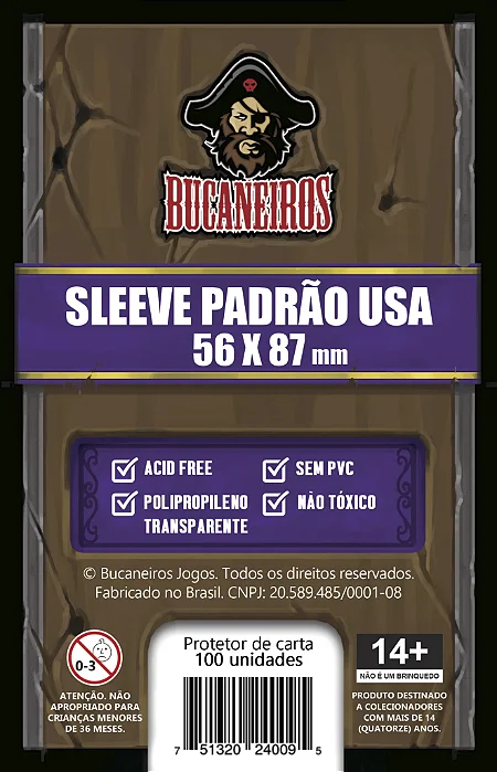 Sleeve Padrão USA (56 x 87) Bucaneiros