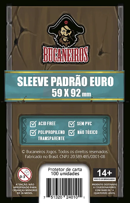 Sleeve Padrão Euro (59 x 92) Bucaneiros