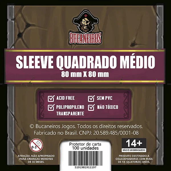 Sleeve Quadrado Médio (80 x 80) Bucaneiros