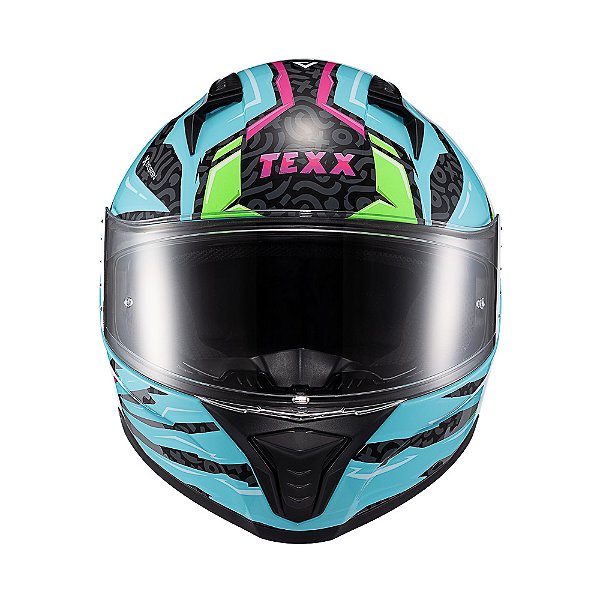CAPACETE TEXX FECHA RAPTOR ARCADE AZU VERD ROS BRIL 56  -  58 - 60 - 62 - 64