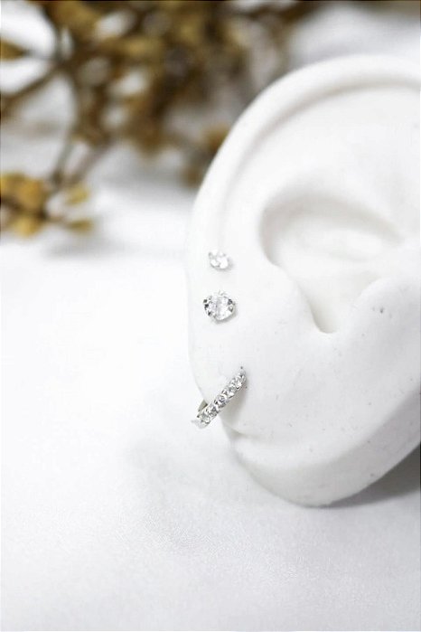 Trio unissex de Brincos - PRATA 925