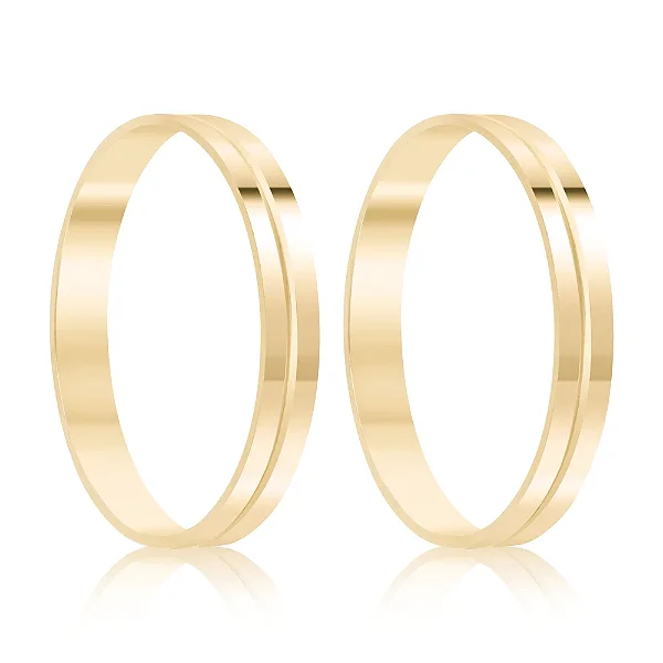 Par de alianças Anna 3mm de casamento ouro 18k