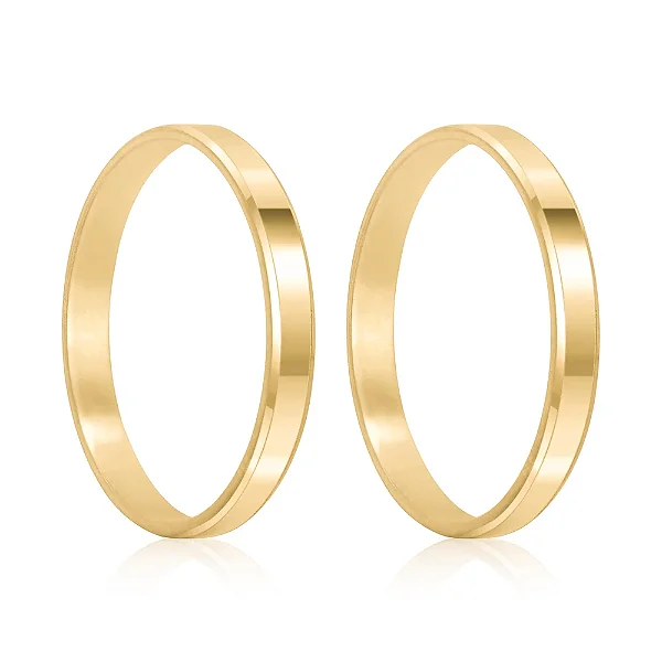 Par de alianças Belle 2mm de casamento ouro 18k