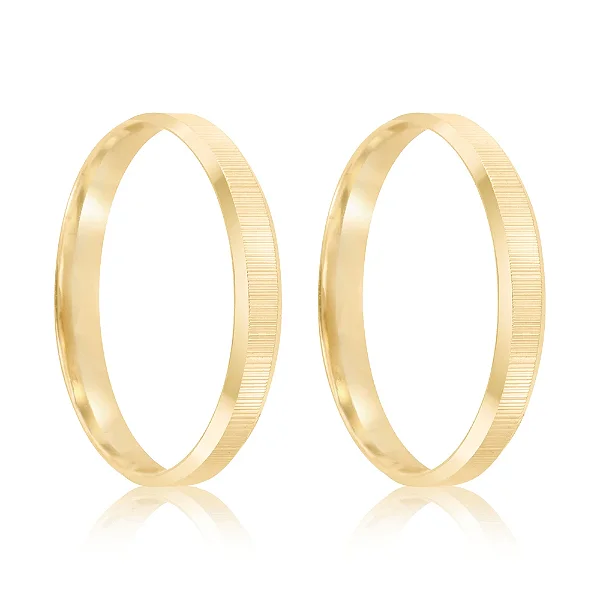 Par de alianças Layla 3mm de casamento ouro 18k