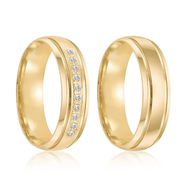 Par de alianças 5mm de casamento ouro 18k