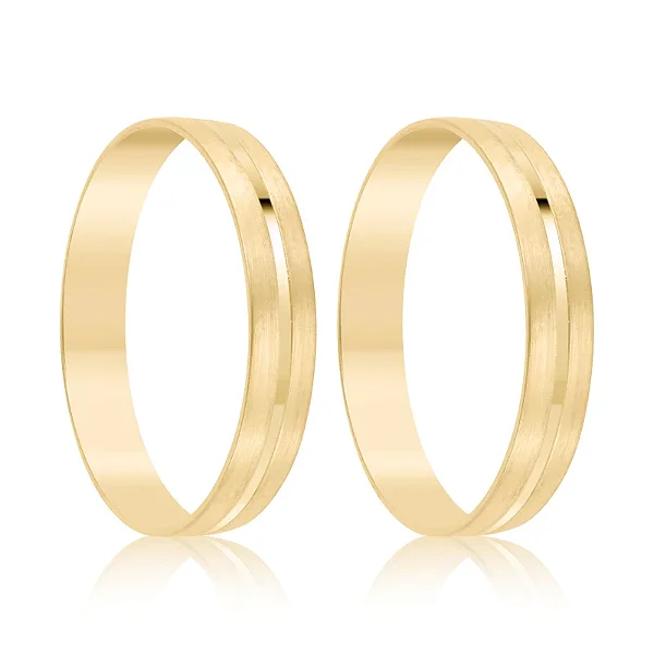 Par de alianças casamento Rigel 3mm de ouro 18k  - Anel solitário Brinde