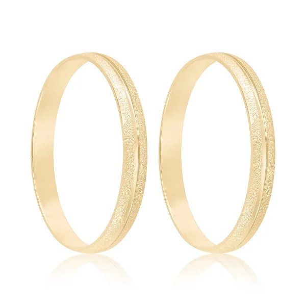 Par de alianças Liv 2mm de casamento ouro 18k