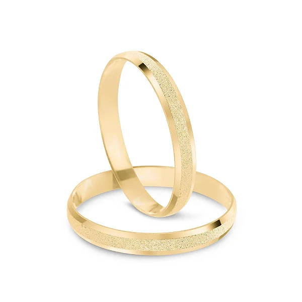 Par de alianças Aria 2mm de casamento ouro 18k