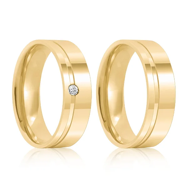 Par de alianças Bali 5mm de casamento ouro 18k