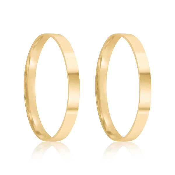 Par de alianças Lily 2mm de casamento ouro 18k