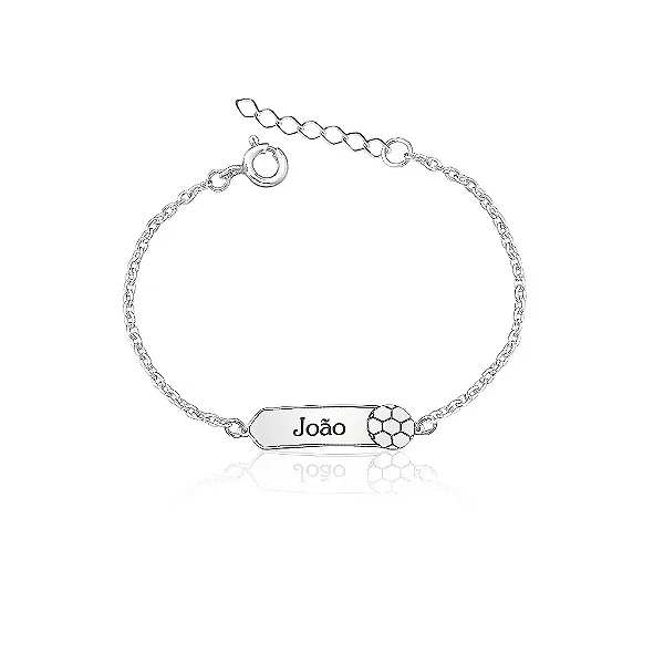 Pulseira infantil masculina Placa em Prata 925