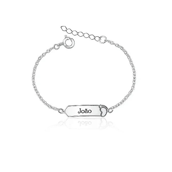 Pulseira infantil Masculina Placa em Prata 950