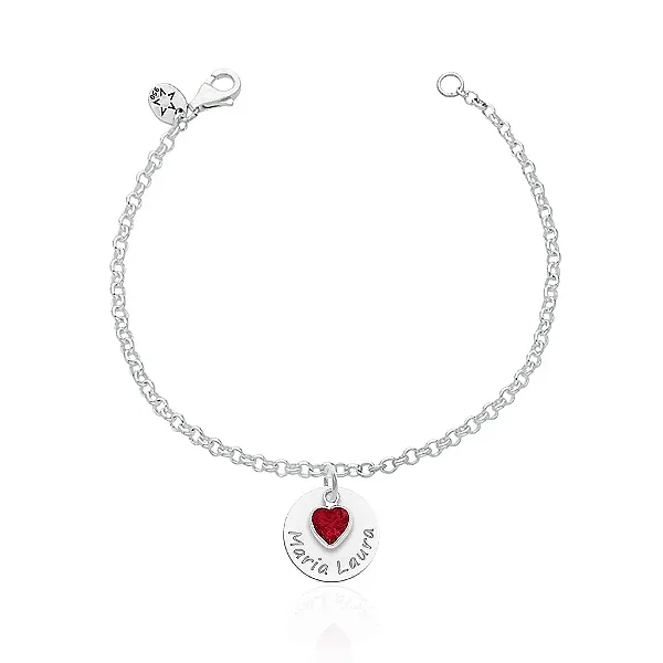 Pulseira feminina Prata Personalizada com nome