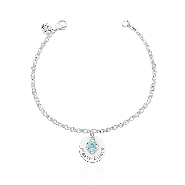 Pulseira feminina Prata Personalizada com nome