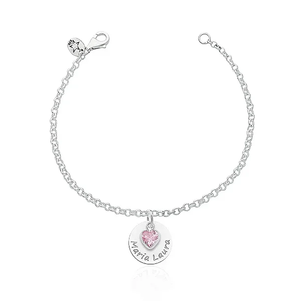 Pulseira feminina Prata Personalizada com nome