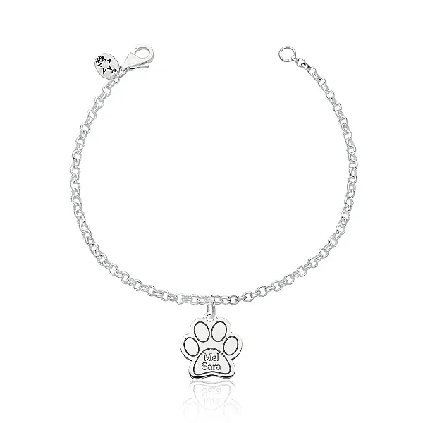 Pulseira feminina Prata Personalizavel Pet