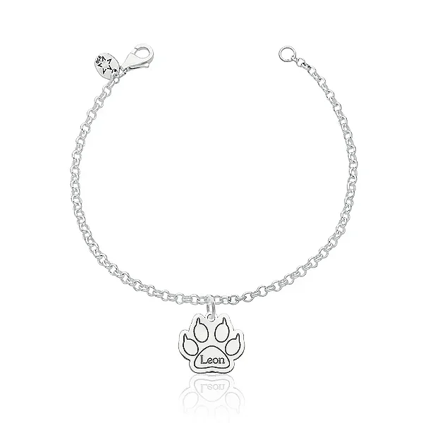 Pulseira feminina Prata Personalizavel Pet