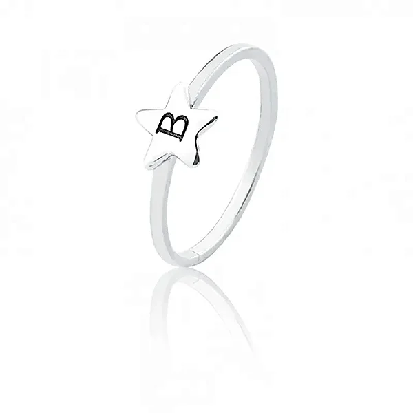 Anel Personalizado com Letra no Topo